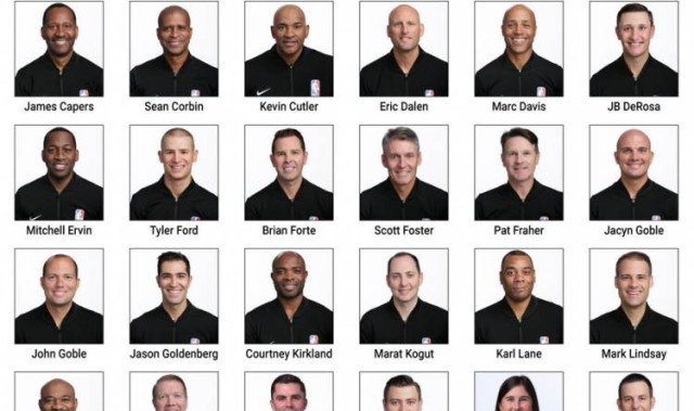 NBA季后赛首轮裁判大名单：福斯特领衔 1名女裁判入选
