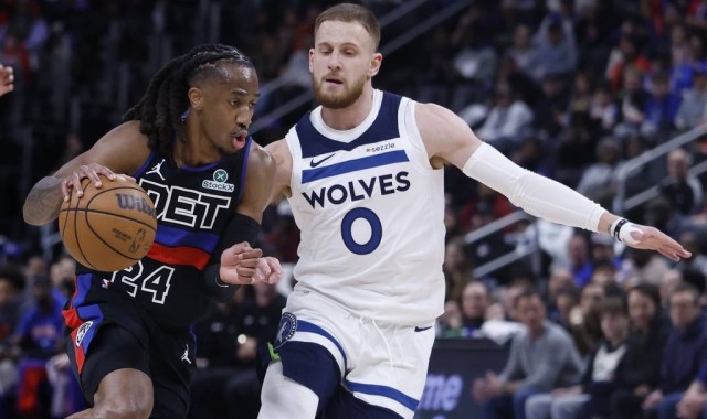 杜伦22+14兰德尔27分 活塞胜森林狼